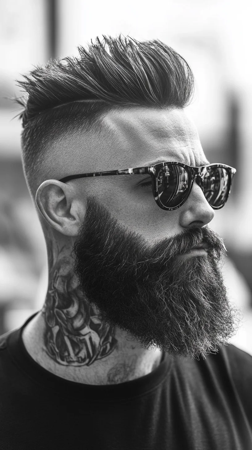 Bold and Edgy: The Perfect Blend of Sharp Fade and Full Beard