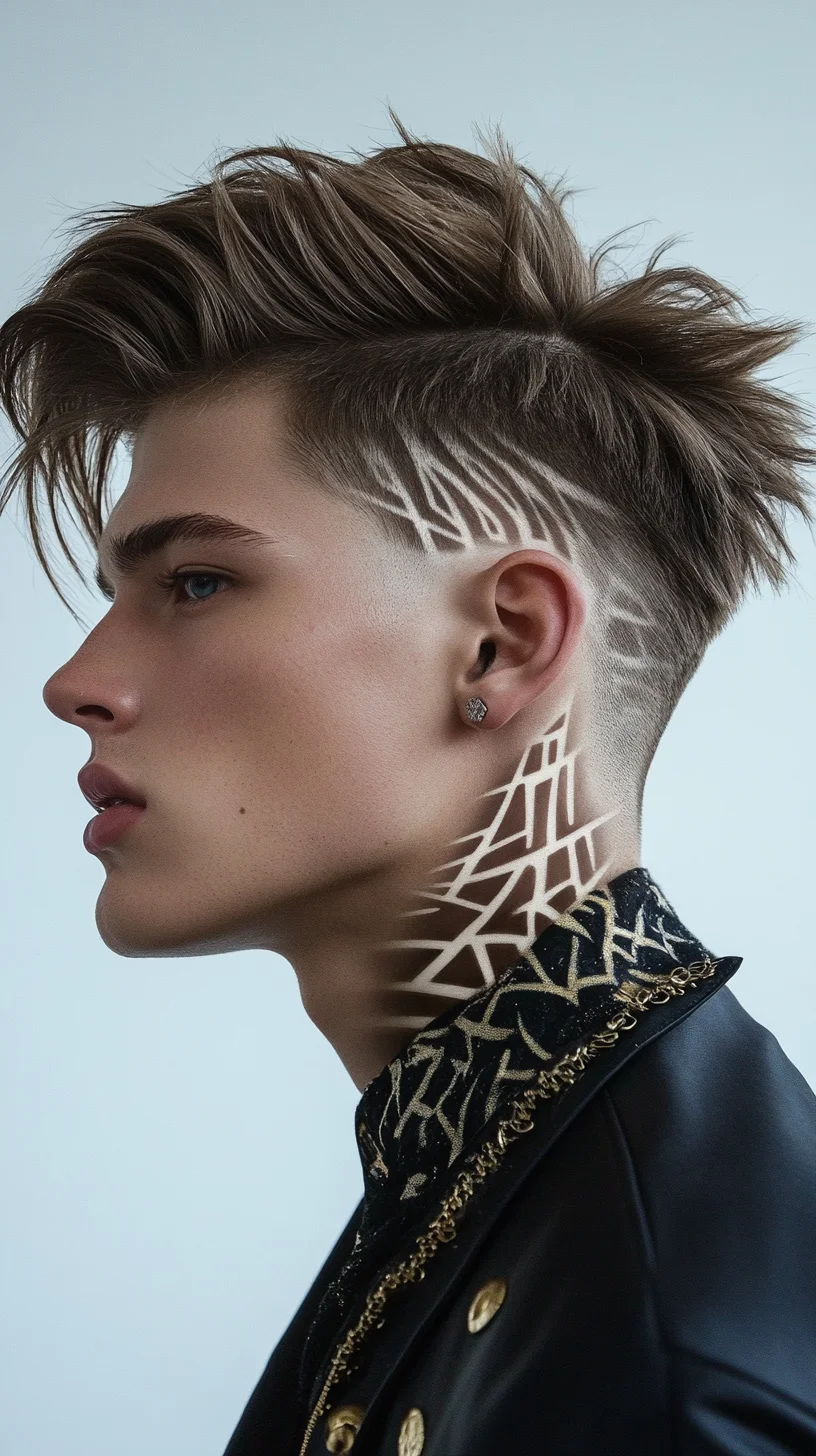 Edgy Fade with Intricate Design: A Bold Statement for the Modern Trendsetter