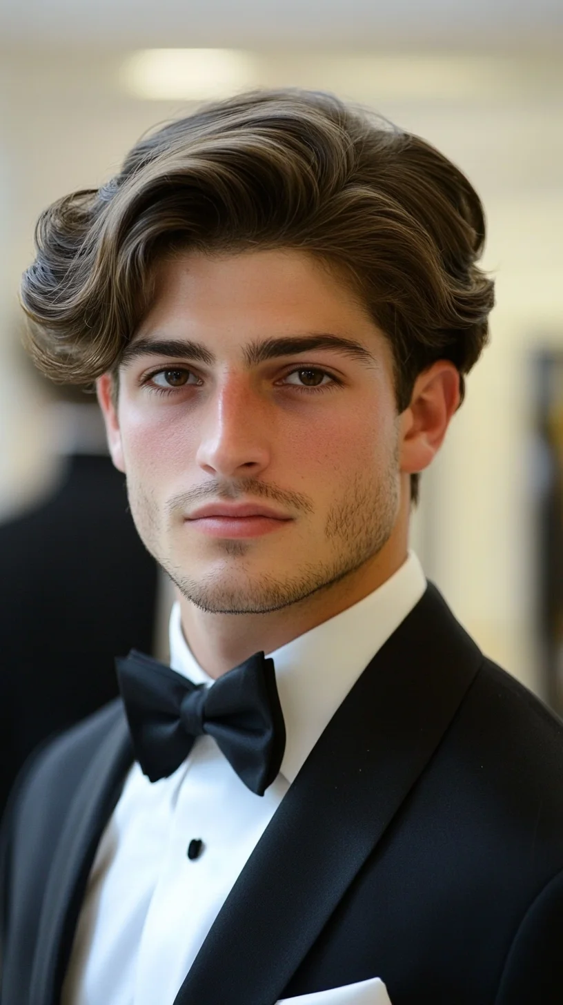 Effortless Elegance: The Classic Wavy Tuxedo Hairstyle