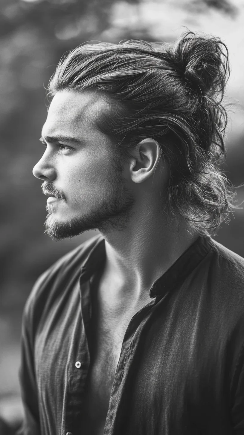 Effortless Elegance: The Modern Man's Long Hair Bun