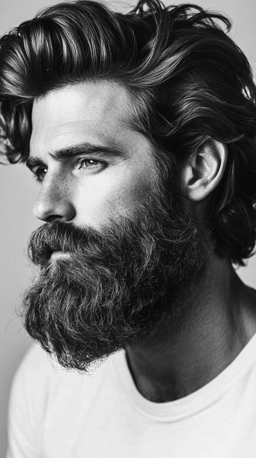 Effortless Waves and Full Beard: The Ultimate Masculine Look