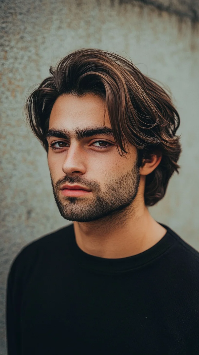 Effortless Waves: The Modern Long Layered Hairstyle for Men