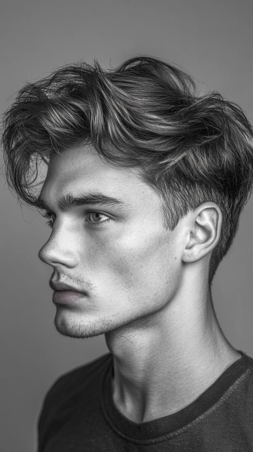 Effortlessly Chic Undercut with Textured Volume for Modern Men