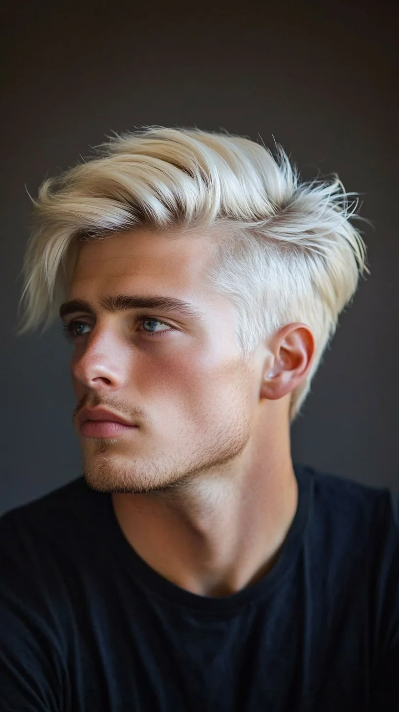 Effortlessly Cool Blonde Textured Quiff for a Modern Edge