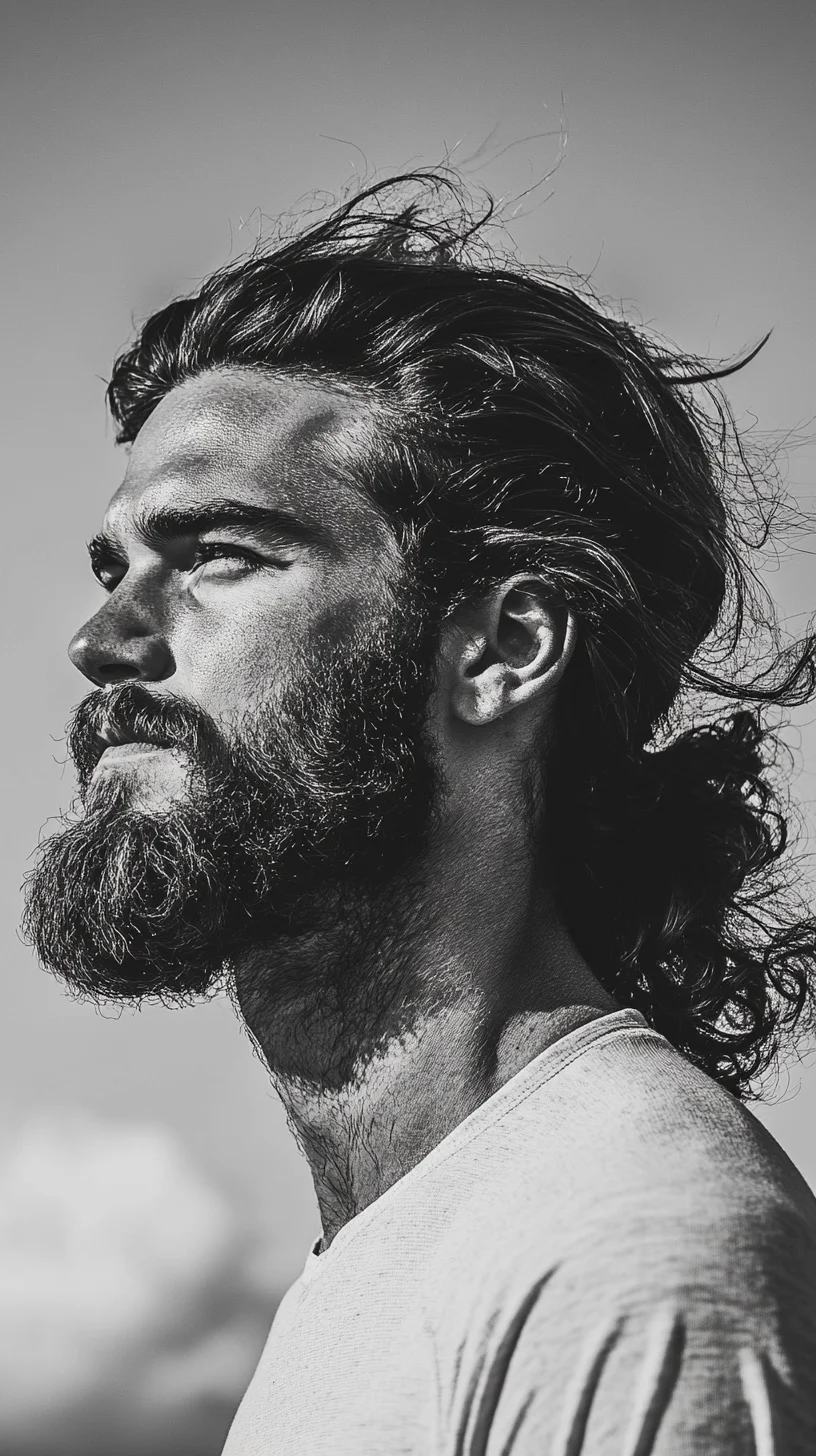 Effortlessly Cool Long Hair with a Textured Beard