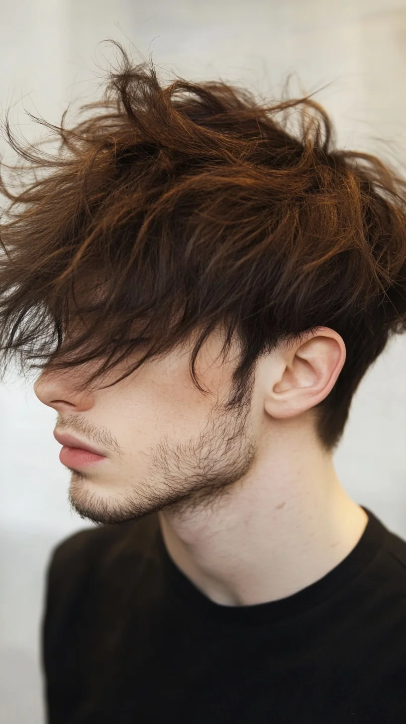 Effortlessly Cool Messy Textured Hairstyle for Modern Men