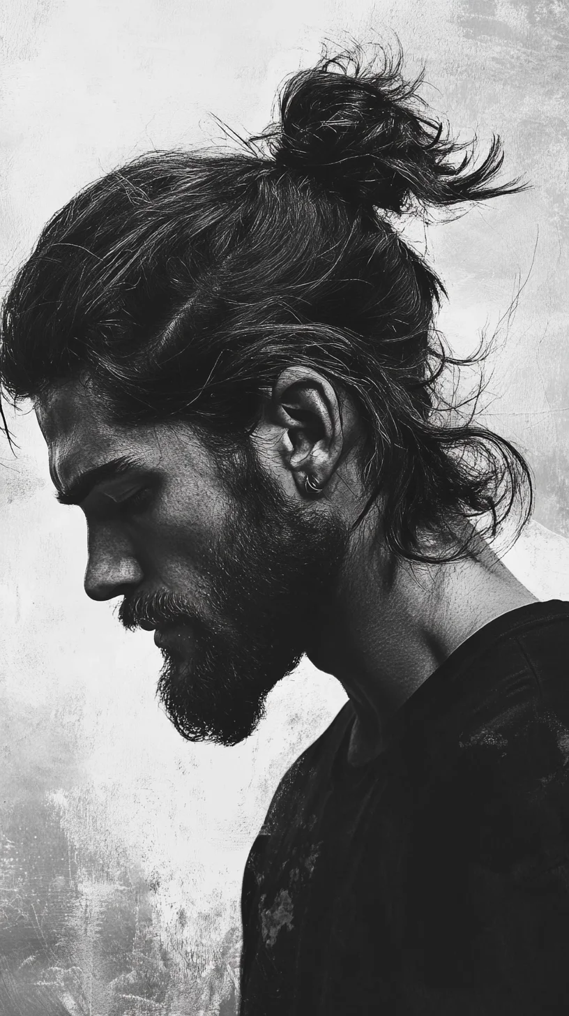 Effortlessly Cool: The Contemporary Man Bun with a Textured Twist