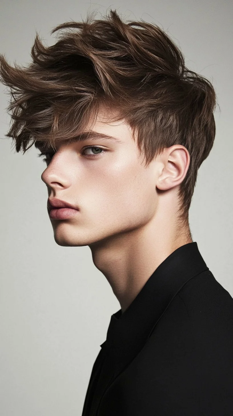 Effortlessly Cool: The Edgy Textured Quiff for a Standout Look