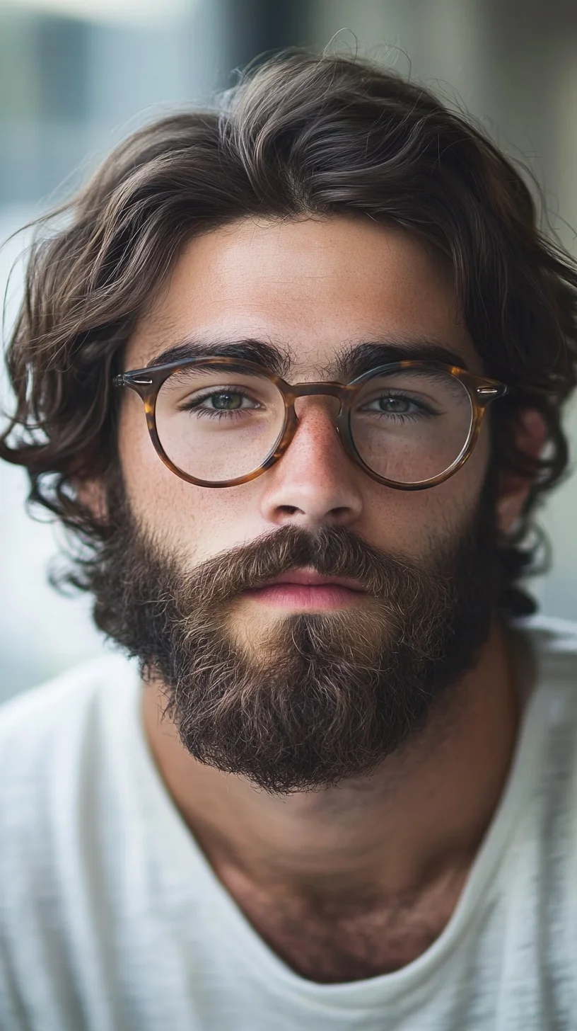 Effortlessly Cool: The Modern Curly Hair and Beard Combination