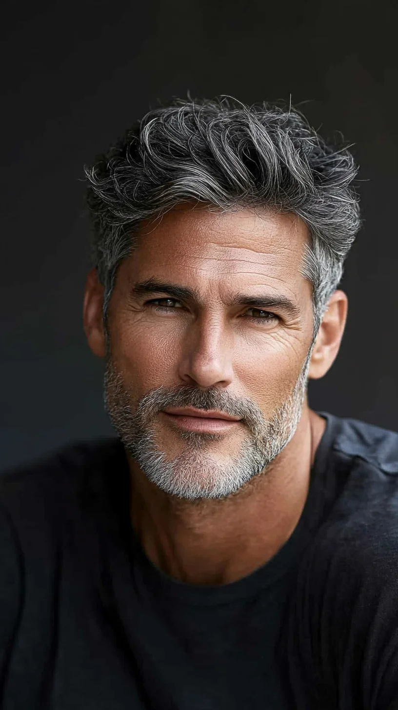 Effortlessly Cool: The Textured Gray Hairstyle for Modern Gentlemen