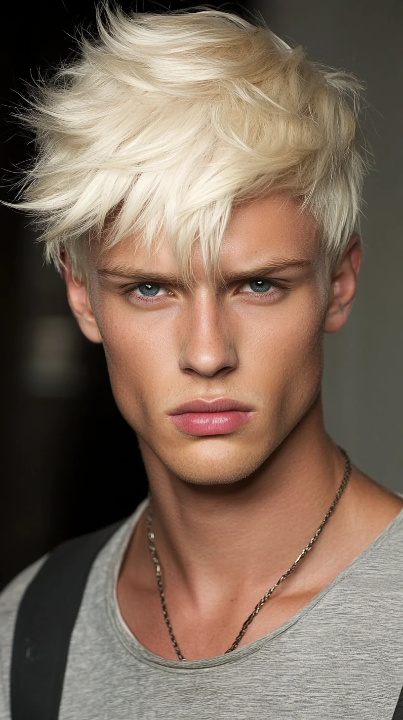 Effortlessly Cool: The Textured Platinum Blonde Hairstyle for Modern Edge