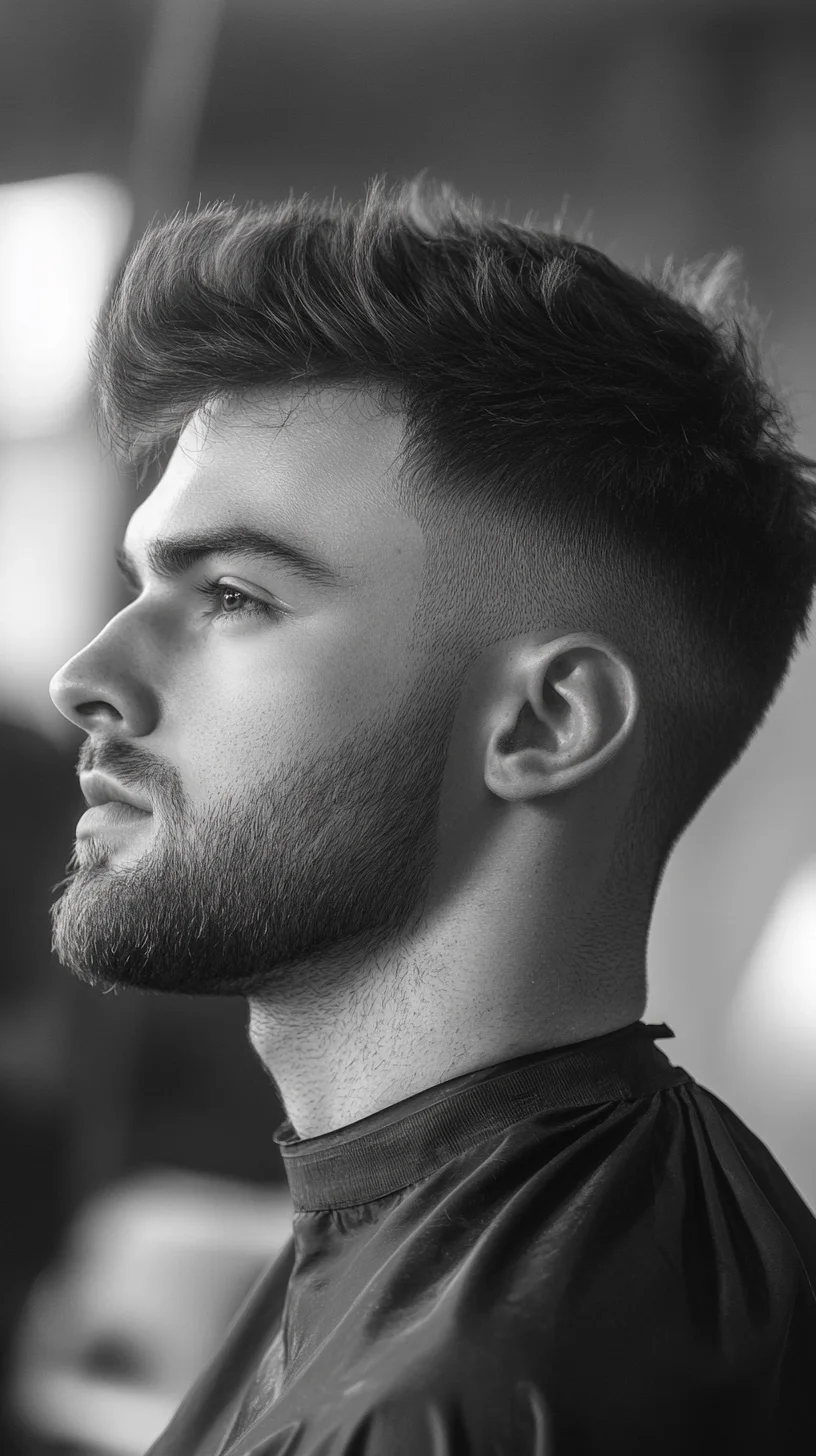 Effortlessly Cool: The Textured Pompadour with Fade