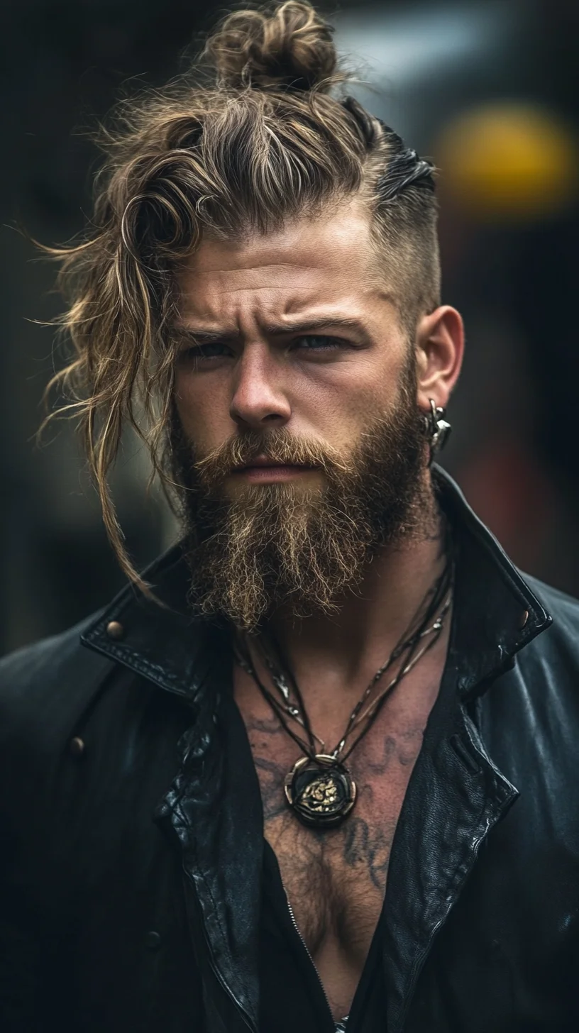 Effortlessly Edgy: The Rugged Long Top with Tapered Sides Hairstyle