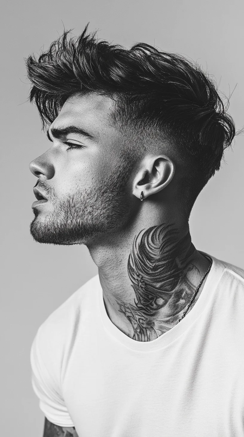 Effortlessly Edgy: The Textured Quiff with Faded Sides