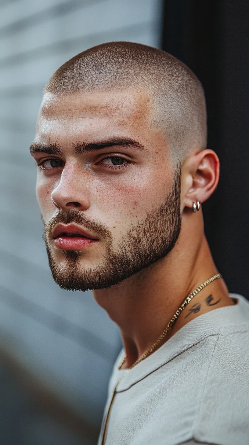 Effortlessly Sharp: The Buzz Cut with Defined Beard Contrast