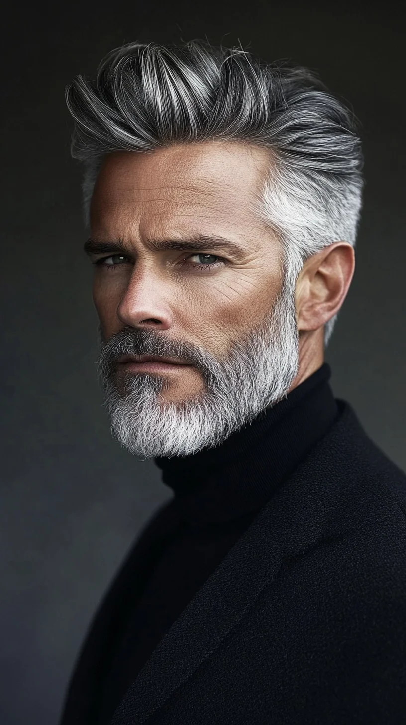 Effortlessly Sleek: The Modern Silver Pompadour Look