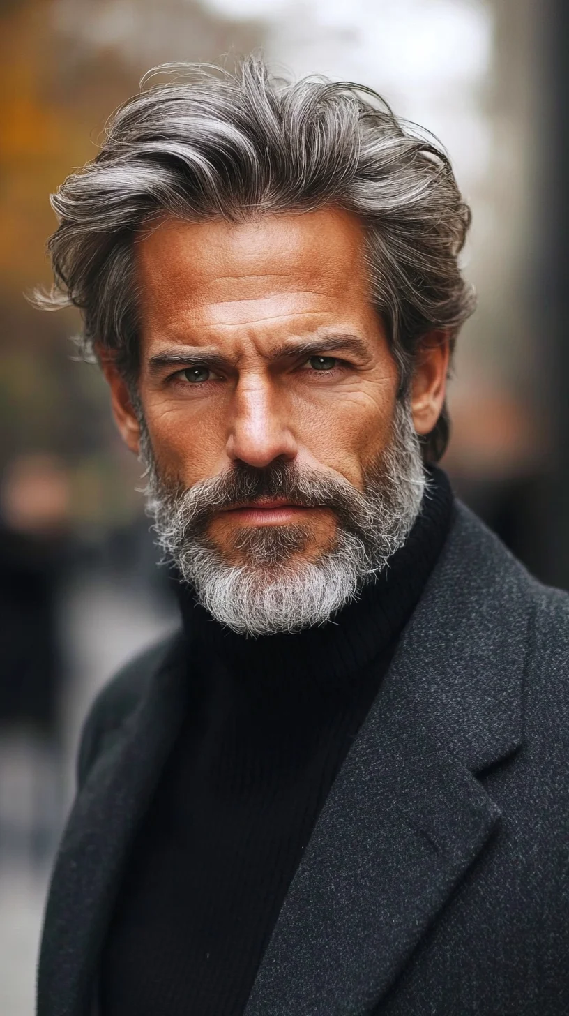 Effortlessly Sophisticated: The Grey Mane and Beard Combo for Timeless Style