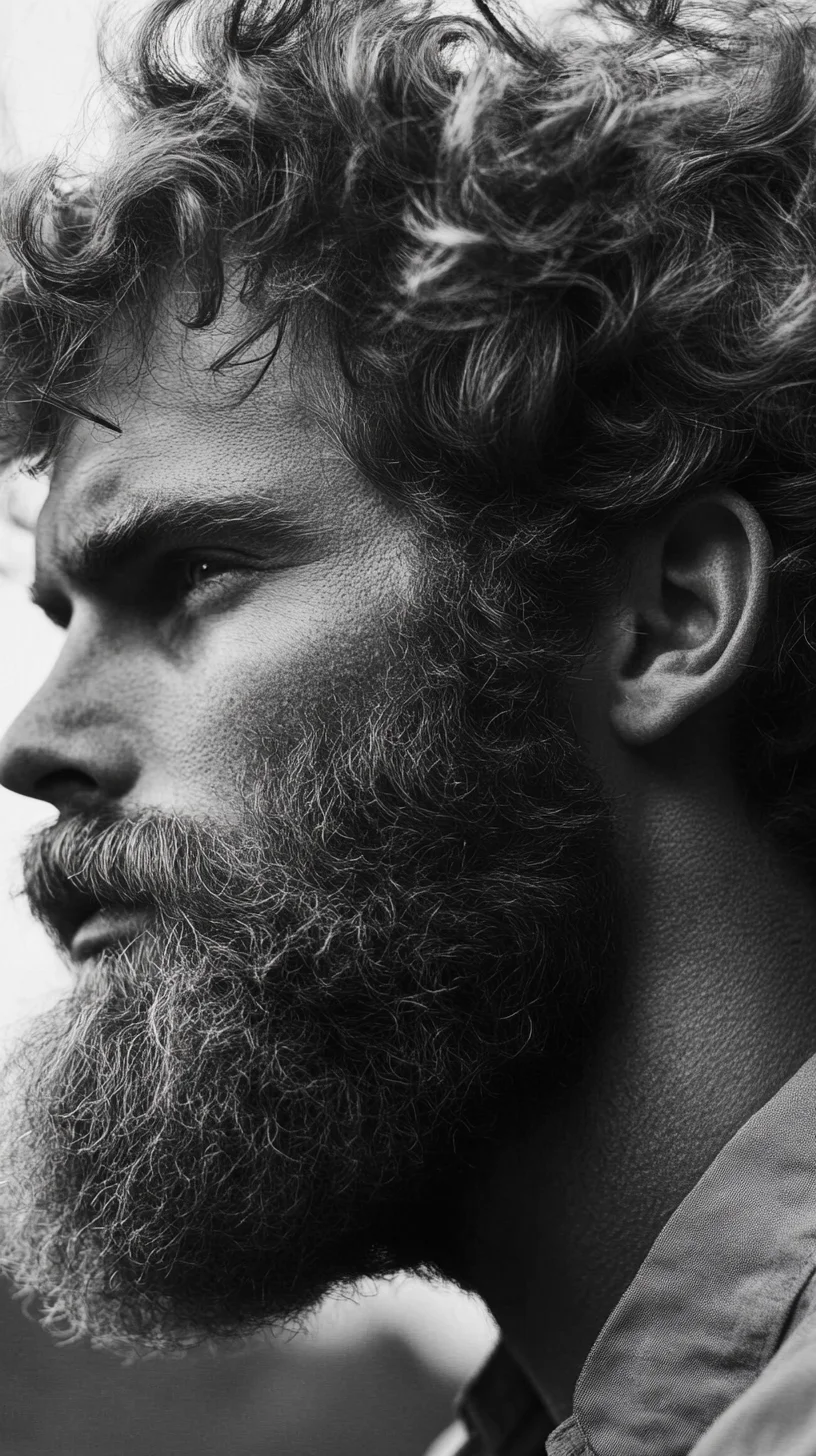 Effortlessly Stylish: Embrace the Natural Texture of Curly Hair and Beard