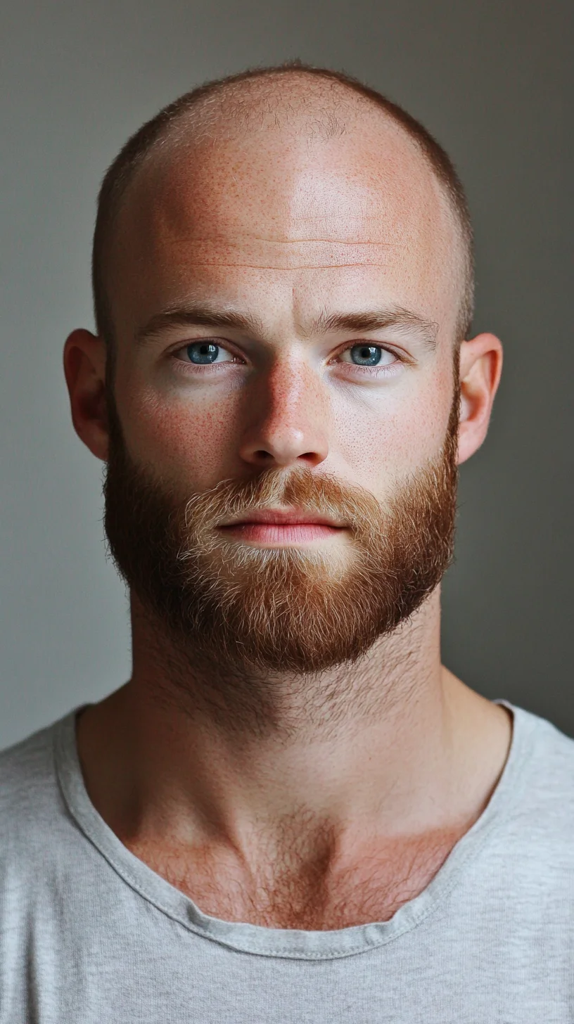 Effortlessly Stylish: The Bold Bald Look with a Defined Beard