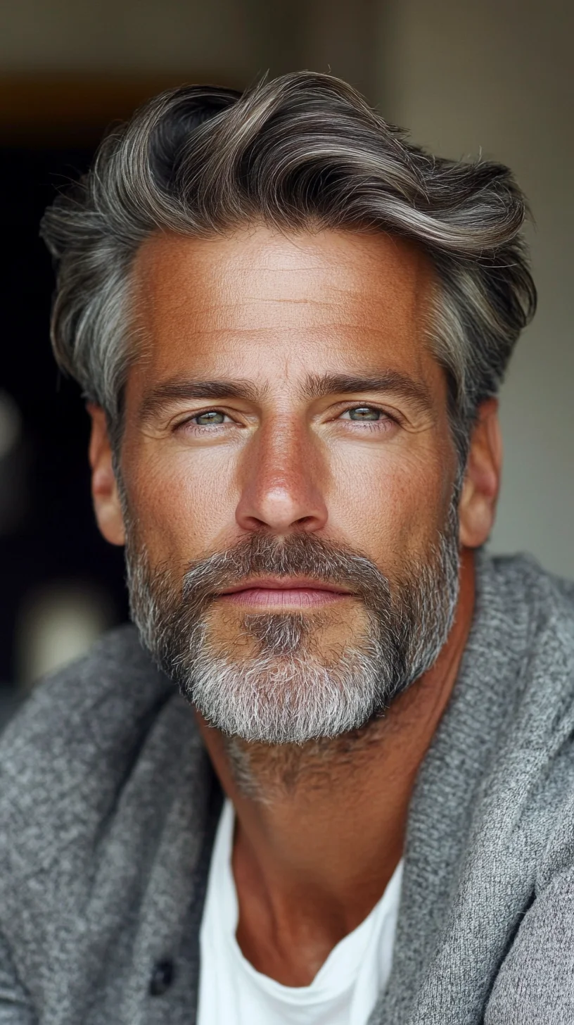 Effortlessly Stylish: The Modern Gray Fox Look with Volume and Texture