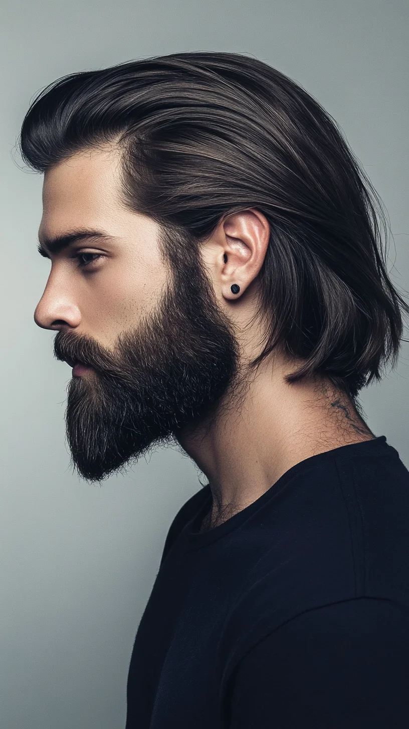 Effortlessly Stylish: The Modern Long Hair and Beard Combination for the Trendsetter