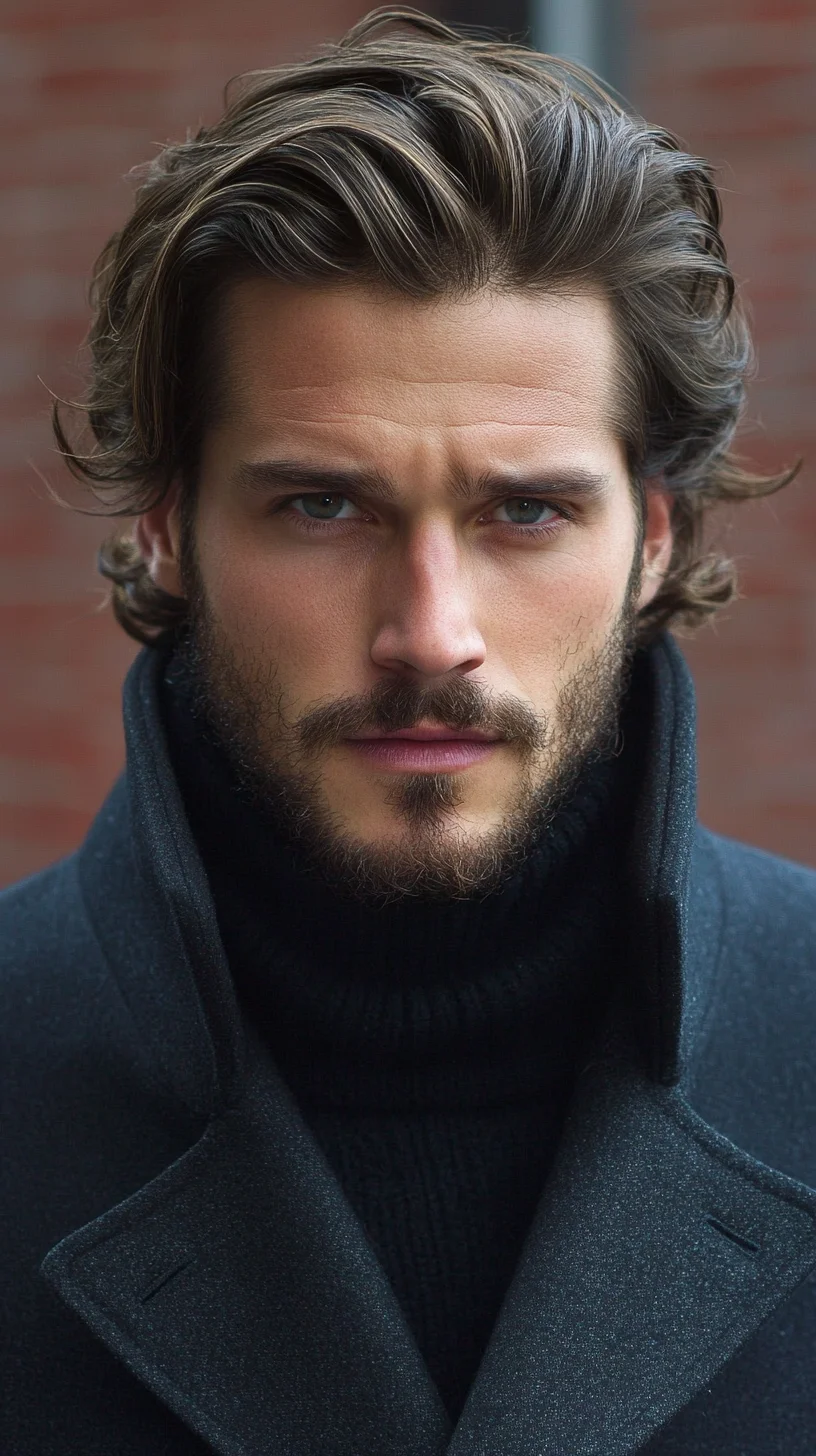 Effortlessly Stylish Wavy Hairstyle for a Rugged, Sophisticated Look