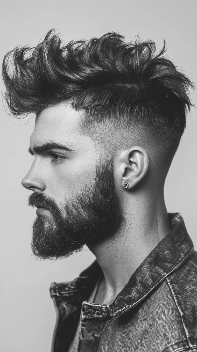 Elevate Your Look: The Bold Textured Pompadour with a Modern Fade