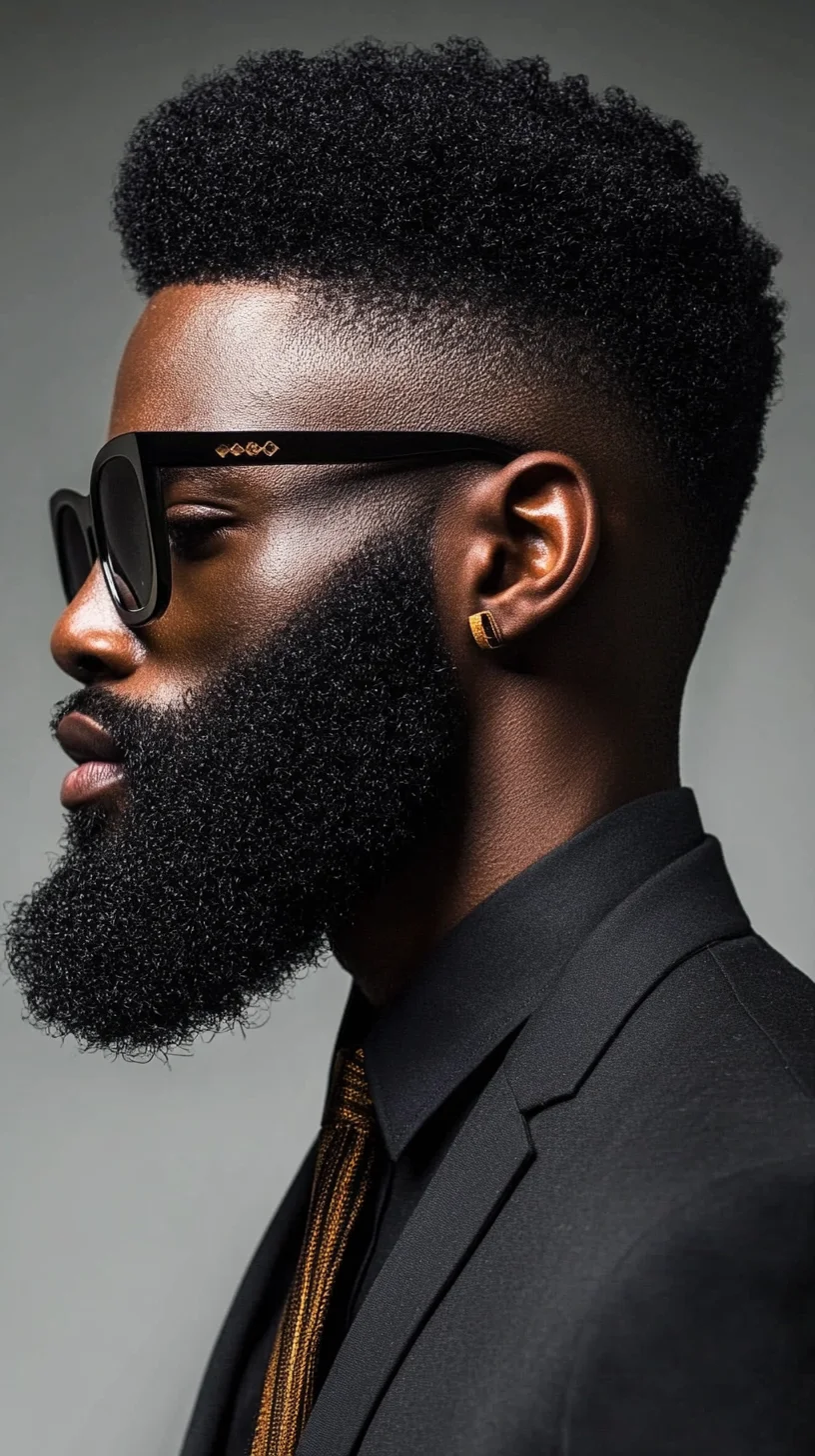 Elevate Your Look with a Bold High Top Fade and Statement Beard