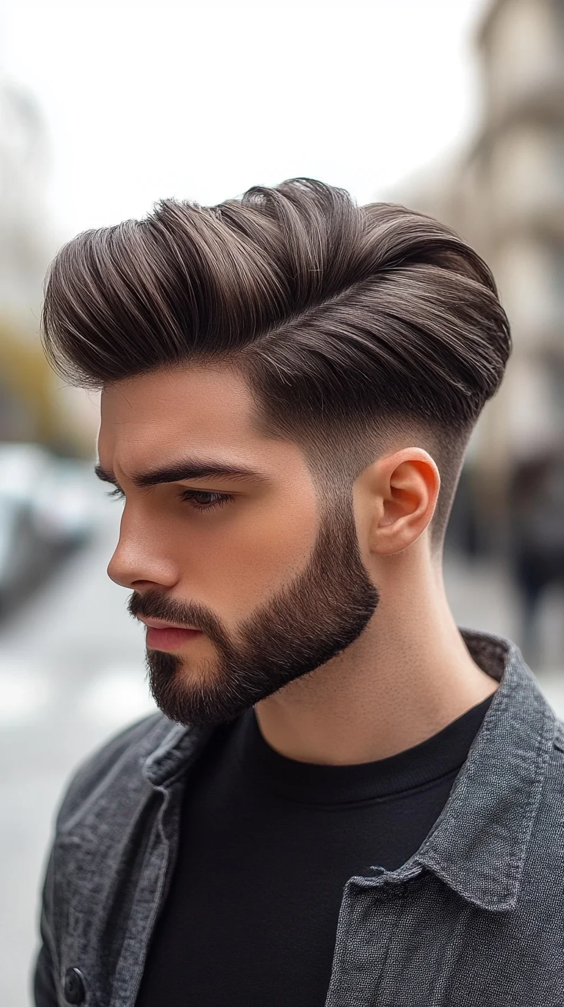 Elevate Your Look with a Modern Back-Swept Hairstyle and Timeless Fade