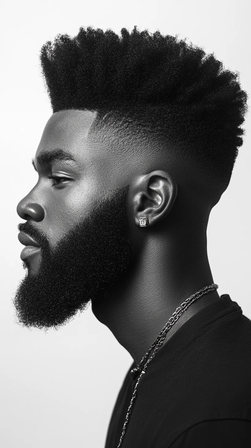 Elevate Your Look with a Modern High-Top Fade and Defined Beard