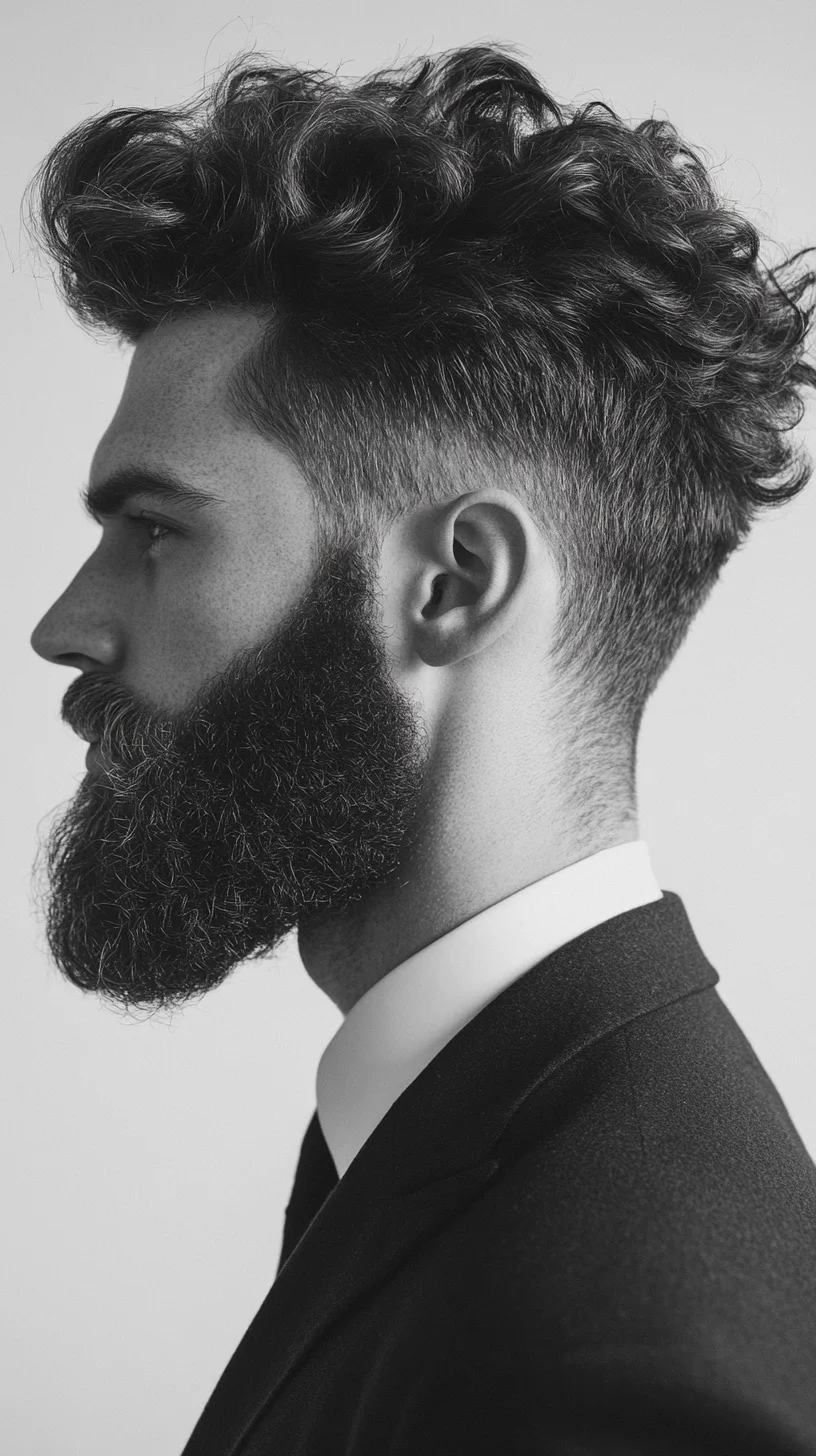 Elevate Your Look with Effortlessly Bold Curly Texture and Sharp Fade