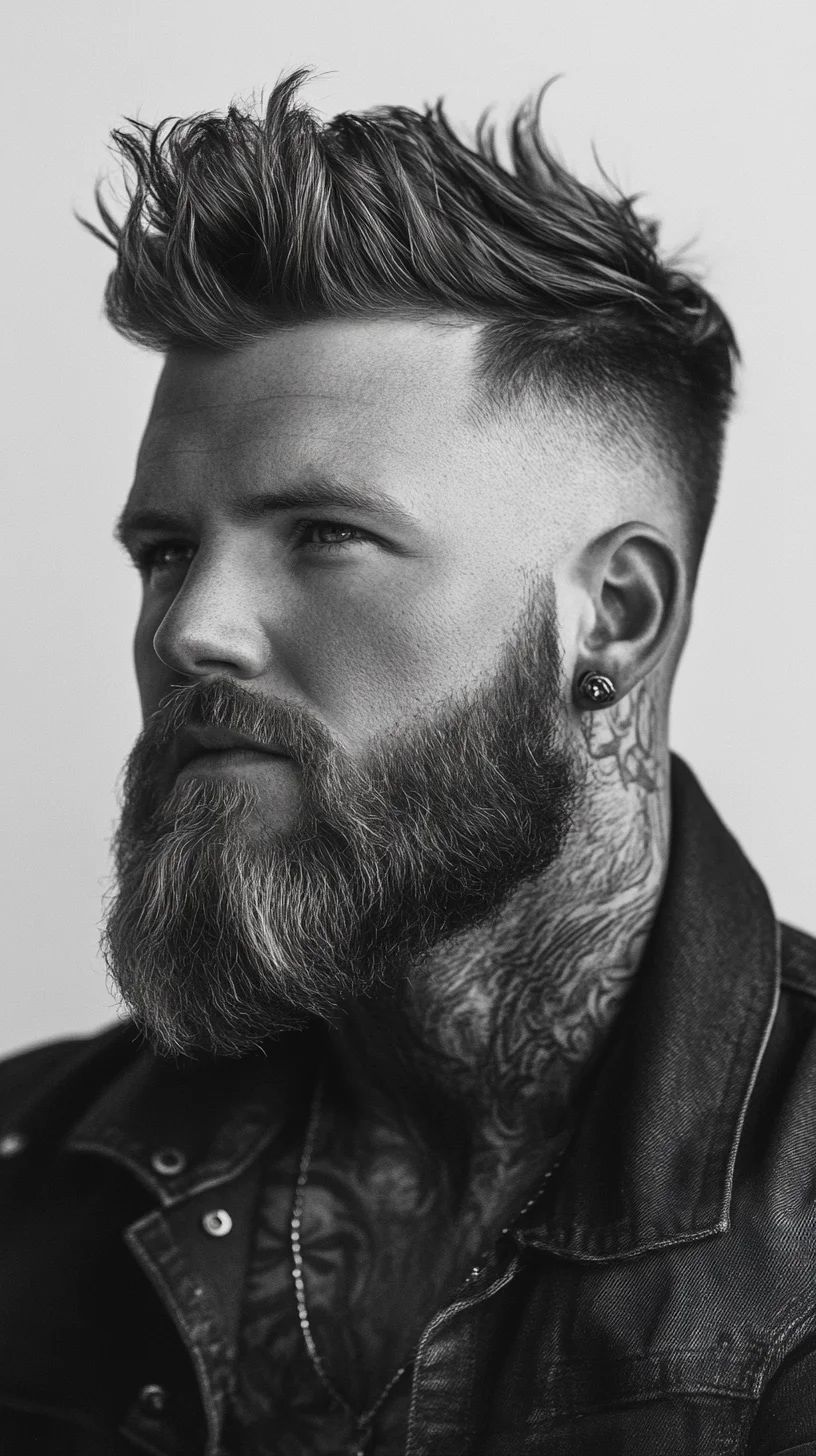 Elevate Your Look with the Bold Textured Pompadour and Edgy Fade