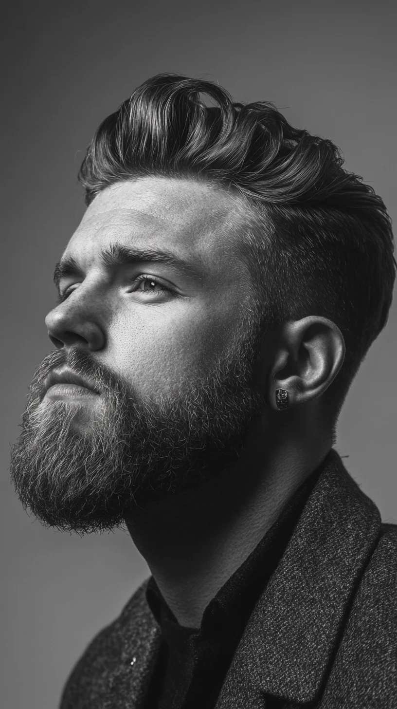 Elevate Your Look with the Modern Textured Pompadour and Sleek Beard Combo