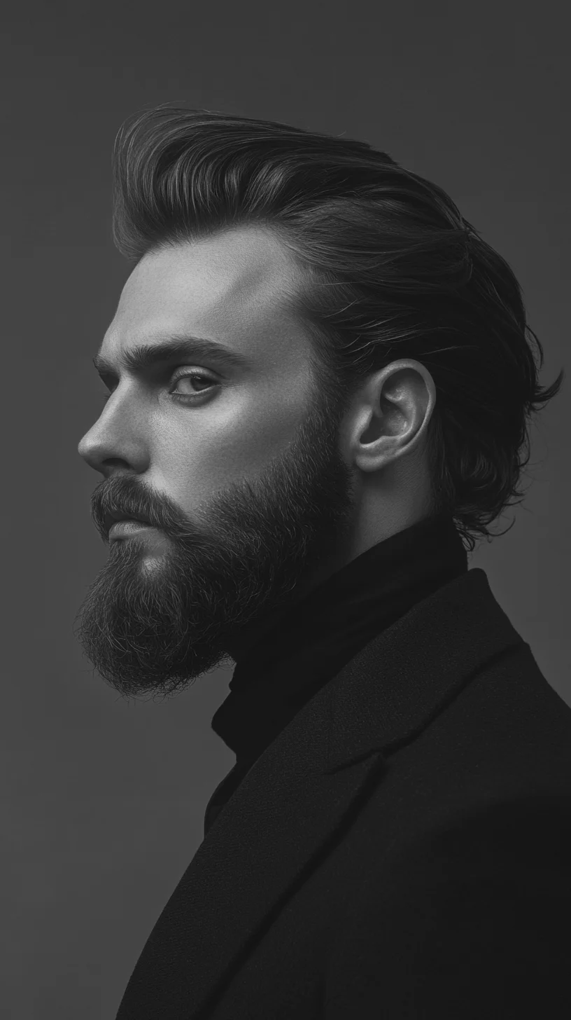 Elevate Your Look with the Timeless Class of Slicked-back Hair and Beard