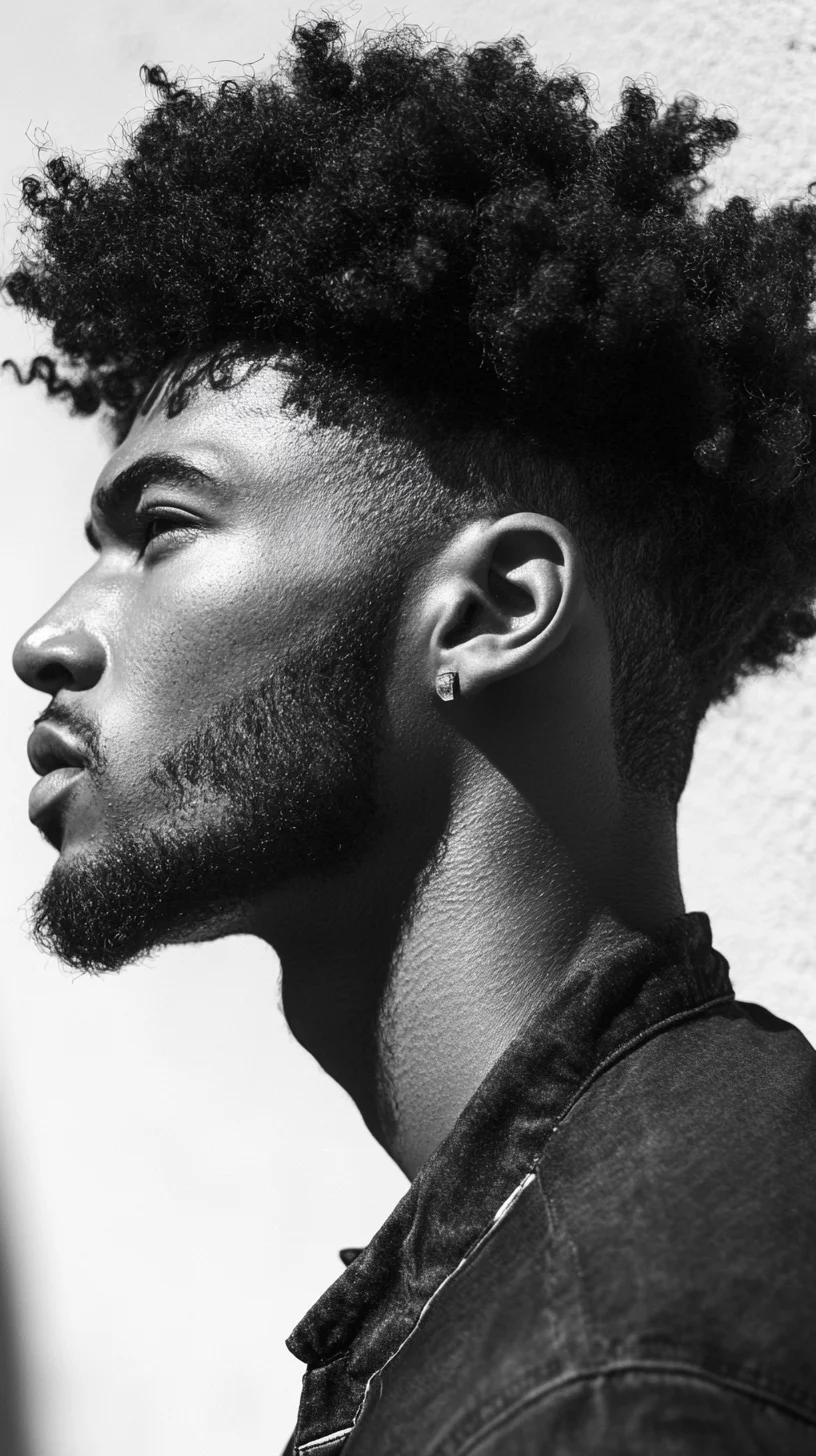 Embrace the Bold: Textured Curls with a Clean Fade for a Standout Look