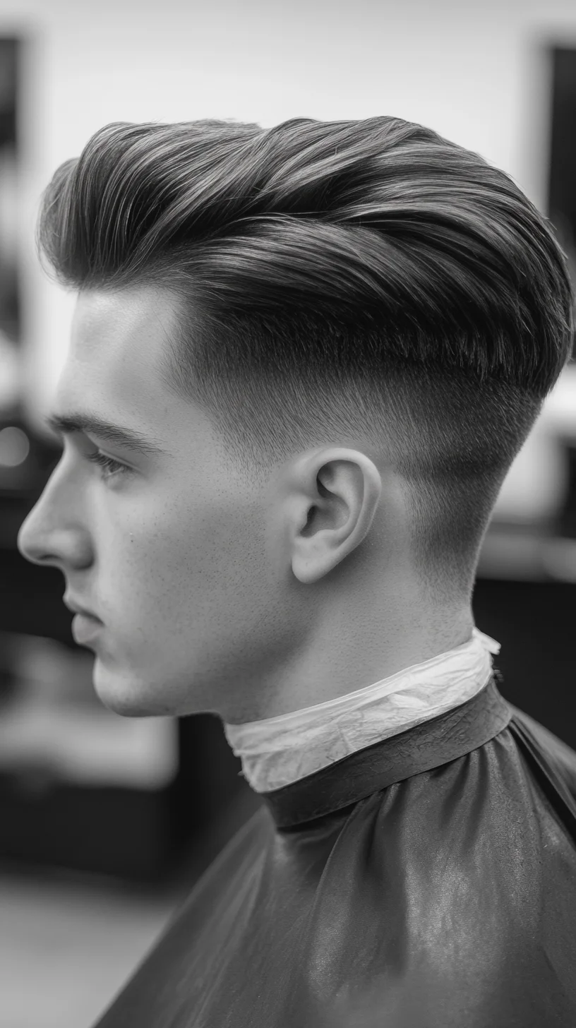 Sleek and Stylish: The Modern High Fade with Voluminous Top