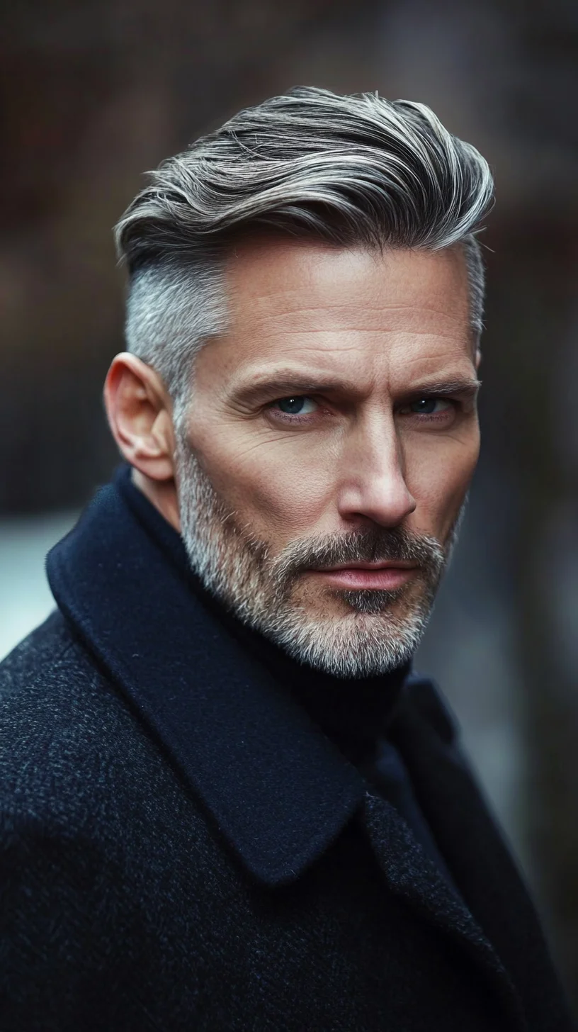 Sleek Silver Sophistication: Master the Modern Pompadour Look