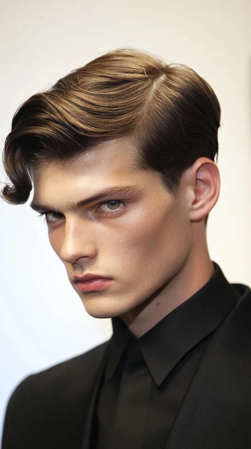 Sleek Waves: The Timeless Elegance of a Modern Side-Part Hairstyle